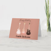 Rock n Roll Rustic Guitars personalize Onkel Karte (Vorderseite)