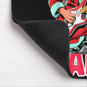 Rock N Roll Santa Playing Guitar Christmas Mousepad (Ecke)