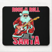 Rock N Roll Santa Playing Guitar Christmas Mousepad (Vorne)