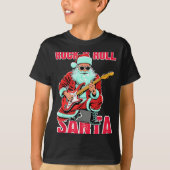 Rock N Roll Santa Playing Guitar Christmas T-Shirt (Vorderseite)