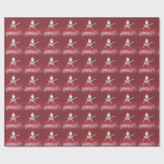 Rock N' Roll Santa Wrapping Paper Geschenkpapier (Flach)