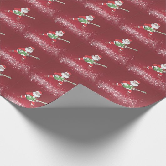Rock N' Roll Santa Wrapping Paper Geschenkpapier (Ecke)