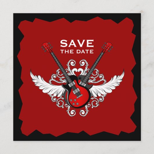 Rock 'n' Roll Save the Date Einladung (Vorderseite)