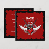 Rock 'n' Roll Save the Date Einladung (Vorne/Hinten)