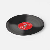 Rock N Roll Schallplatten-Papierteller Pappteller (Schrägansicht)