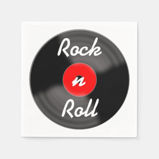 Rock n Roll Schallplatten Servietten (Vorderseite)