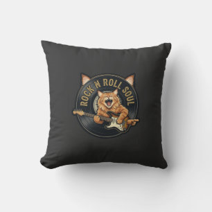 Rock N Roll Seele Vintage Katze Gitarrist Kissen