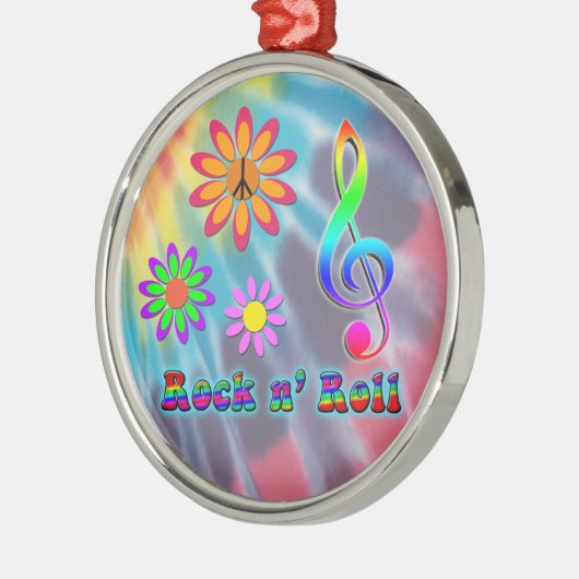 Rock n' Roll Silbernes Ornament (Links)