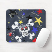 Rock-N-Roll Skull 1980er-Fahnensatz Mousepad (Mit Mouse)