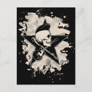 Rock-n-Roll Skull - bleached Postkarte