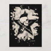Rock-n-Roll Skull - bleached Postkarte (Vorderseite)