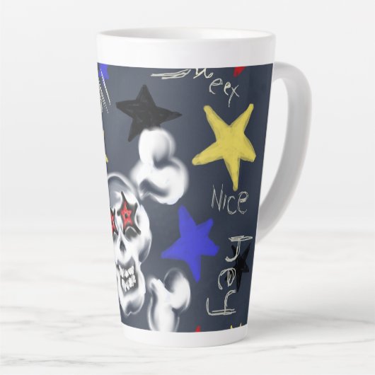 Rock-N-Roll Skull Latte Tasse 1 von 2 (Rechte Ecke)