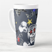 Rock-N-Roll Skull Latte Tasse 1 von 2 (Linke Ecke)
