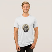 Rock 'n' Roll Skull und Mic Tri-Blend Shirt (Vorderseite voll)