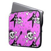 Rock n' Roll Skulls Laptopschutzhülle (Vorderseite Links)