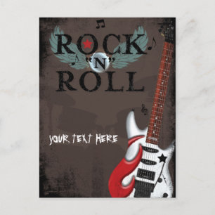 Rock N Roll Star Grunge-Party-Event Postkarte