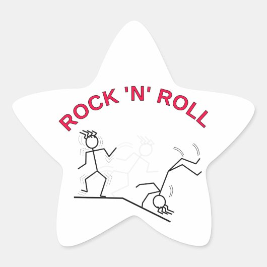 Rock 'N' Roll Stern-Aufkleber (Vorderseite)