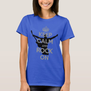 Rock n Roll Thema Keep Calm und Rock On T-Shirt