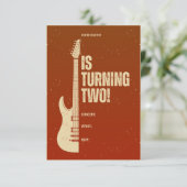 Rock-n-Roll Two Birthday Invite Einladung (Stehend Vorderseite)