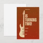 Rock-n-Roll Two Birthday Invite Einladung (Vorne/Hinten)