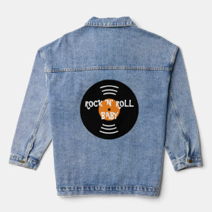 Rock n Roll Vinyl-Schallplatte benutzerdefinierte Jeansjacke