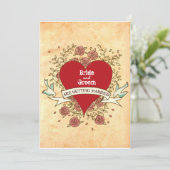 Rock 'n' Roll Wedding (Rose) Einladung (Stehend Vorderseite)