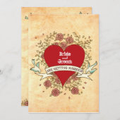 Rock 'n' Roll Wedding (Rose) Einladung (Vorne/Hinten)