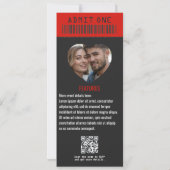 Rock n' Roll Wedding Ticket individuelle Einladung (Rückseite)