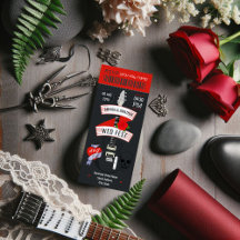 Rock n' Roll Wedding Ticket individuelle Einladung