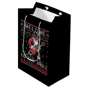 Rock n Roll Weihnachten Rocker Santa hässlicher We Mittlere Geschenktüte