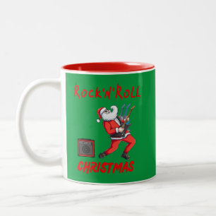 Rock-N-Roll Weihnachten Zweifarbige Tasse