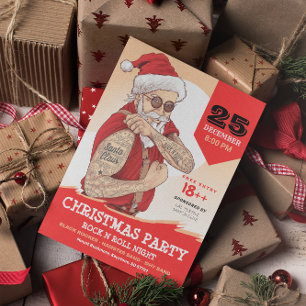 Rock N Roll Weihnachtsmann Weihnachtsfeier Einladu Einladung