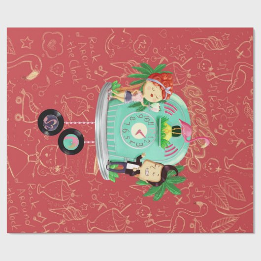 Rock ` n' Rolle Wallclock Geschenkpapier (Flach)