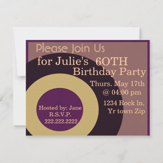 Rock n Rollengeburtstag Einladung (Rückseite)