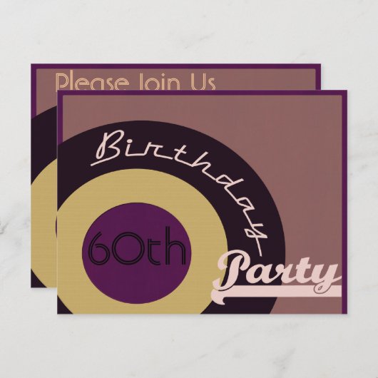 Rock n Rollengeburtstag Einladung (Vorne/Hinten)