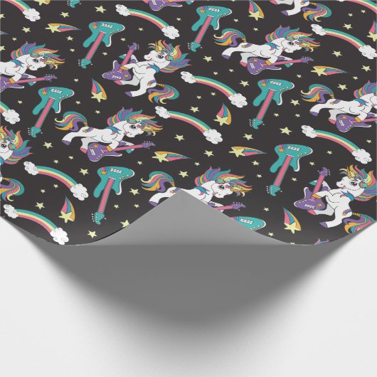 Rock N Unicorns Geschenkpapier (Ecke)