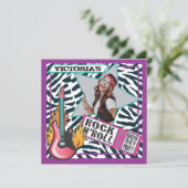 Rock N'Roll Rock Star Geburtstagsparty Einladungen (Stehend Vorderseite)