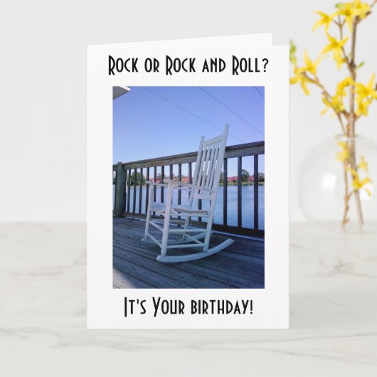 ROCK ODER ROCK UND ROLLEN AUF IHRER GEBURTSKARTE KARTE (Gelbe Blume)