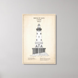 Rock of Ages Lighthouse - Michigan - SBD Leinwanddruck