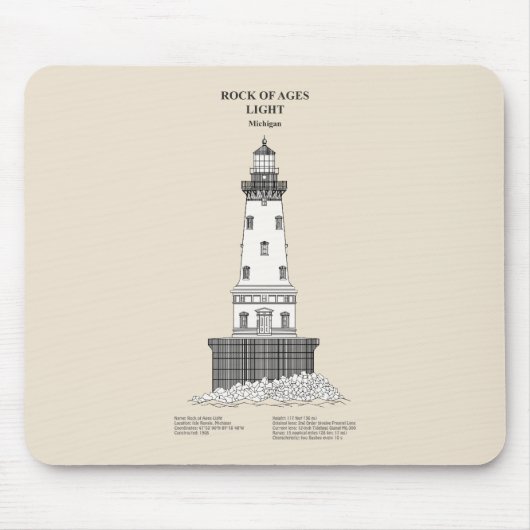 Rock of Ages Lighthouse - Michigan - SBD Mousepad (Vorne)