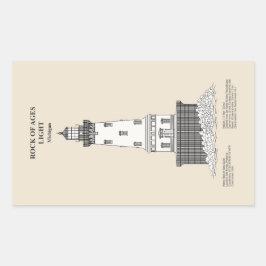 Rock of Ages Lighthouse - Michigan - SBD Rechteckiger Aufkleber