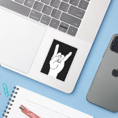 Rock On Aufkleber (Laptop mit iPhone)