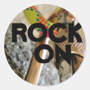 rock on...Aufkleber Runder Aufkleber