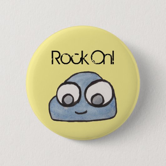 Rock On! Baby Rock Illustration Button (Vorderseite)