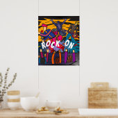 "Rock On" Band Concept Music Art Poster (Küche)