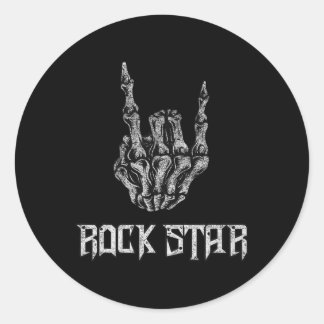 Rock on Band T-Shirts für Frauen Rock and Roll s f Runder Aufkleber