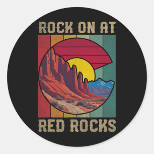 Rock On Bei Red Rocks Wandern Im Freien Colorado-F Runder Aufkleber