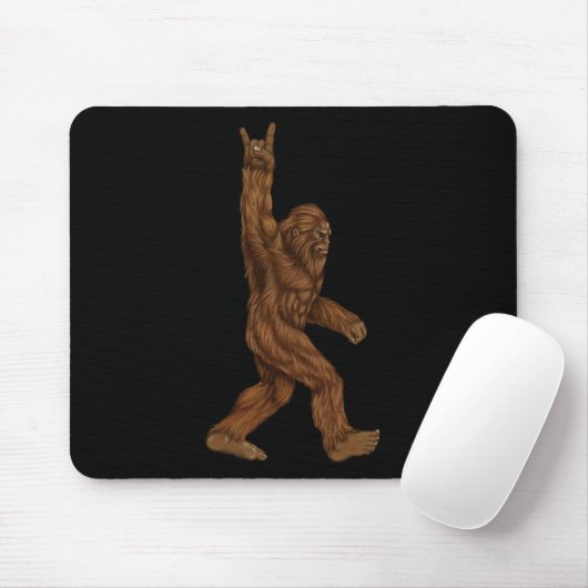 Rock On Bigfoot - Concept Buddy - Hand Drawn Sasqu Mousepad (Mit Mouse)