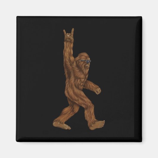 Rock on Bigfoot Sasquatch Lieben Rock und Roll Sun Magnet (Vorne)