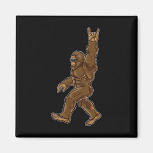 Rock on Bigfoot Sasquatch Lieben Rock und Roll Sun Magnet